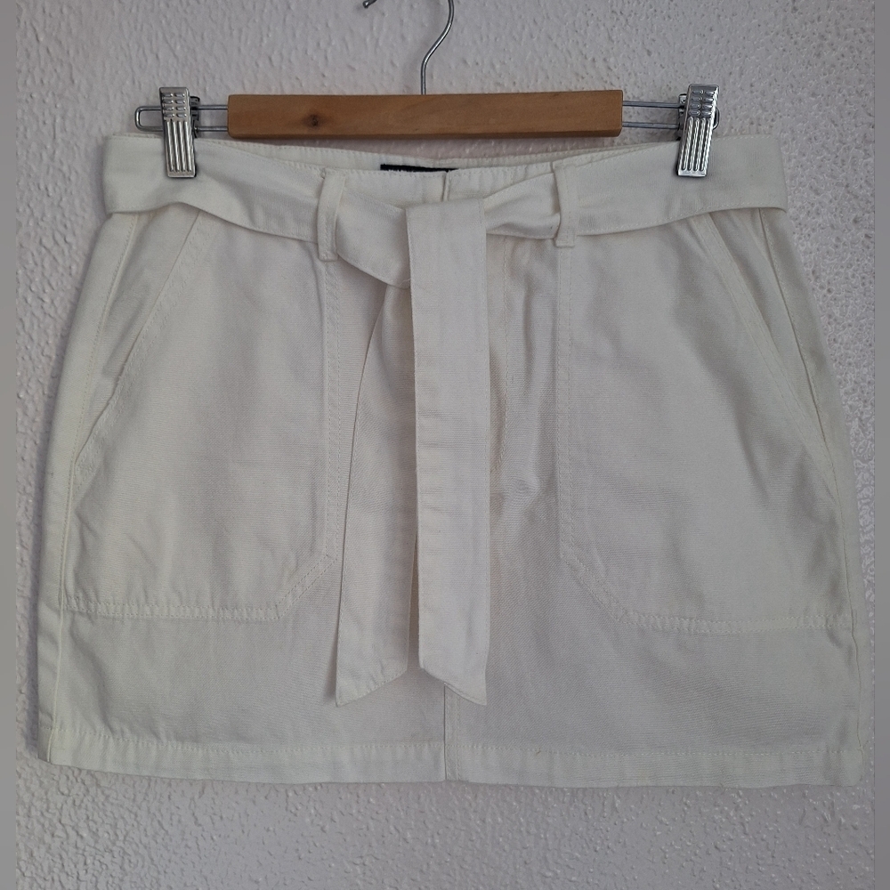 Indigo Rein White Tie-Front Mini Skirt